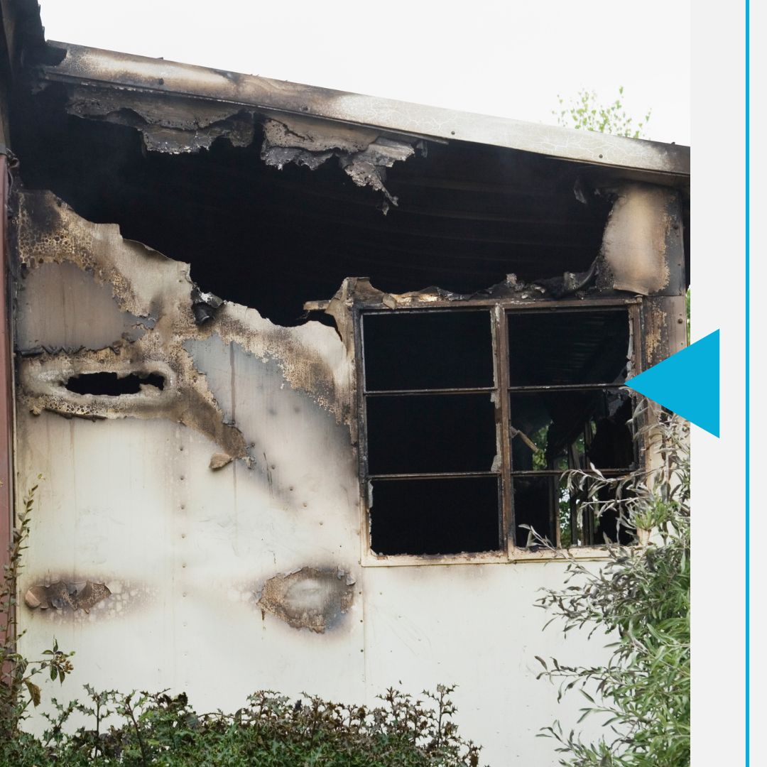 Image of a house with fire damage