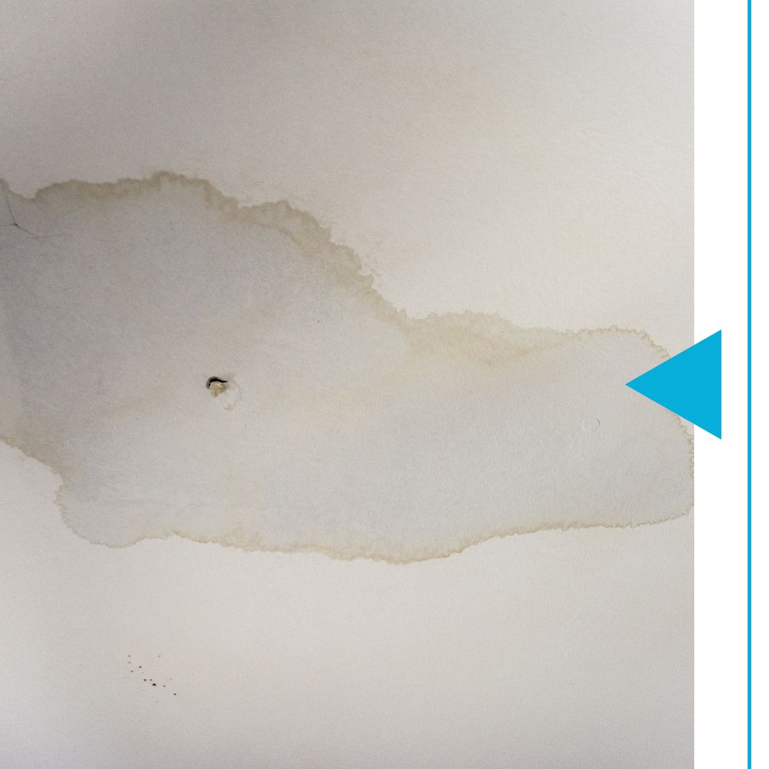 water damage on ceiling