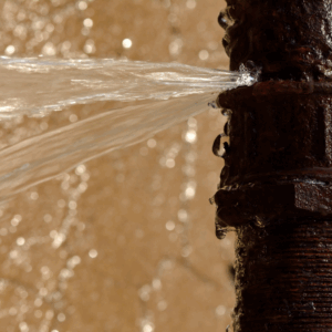 A burst pipe